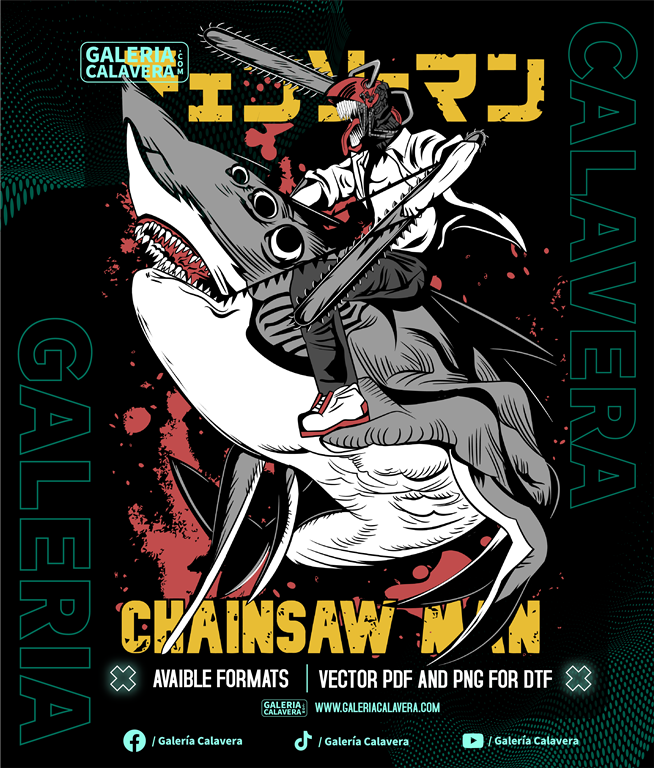 Shark Chainsawman DTF