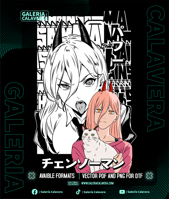 Vector Anime Power DTF