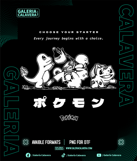Starters Pokemon Halftone