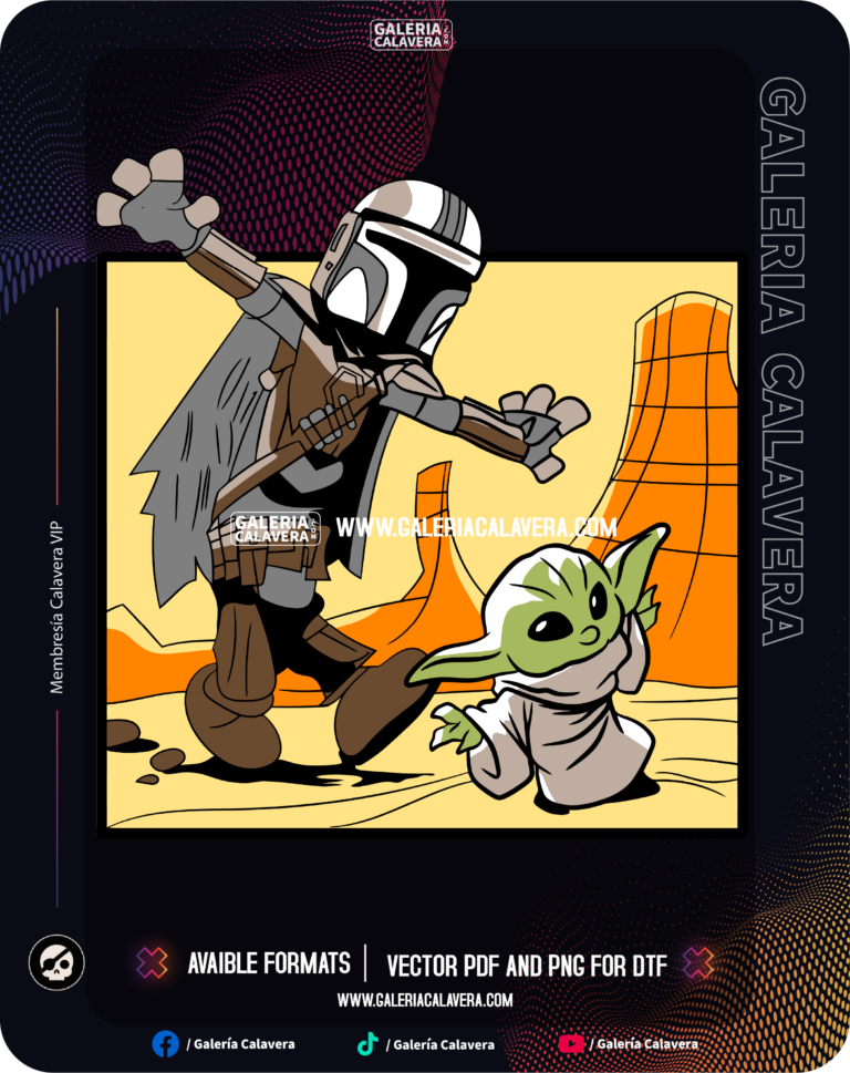 Grogu Y Mandalorian Cartoon