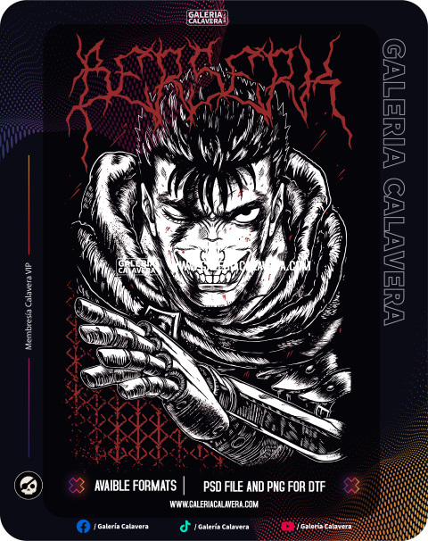 Guts Anime Reducted DTF