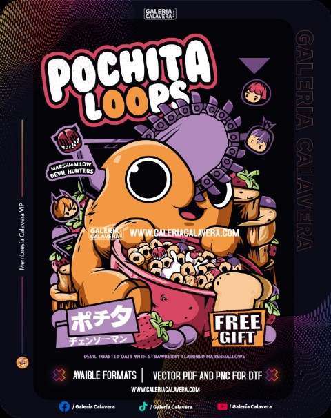 Pochita Loops Anime Printable